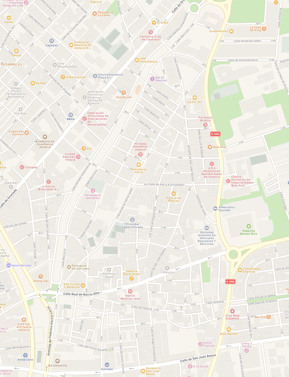 Plano del Barrio Alto